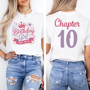 Personalized Birthday Shirt, Birthday Girl Tee, 10 Years Old Birthday, Ten Birthday Shirt, 10th Birthday Gift, Gift For Girl