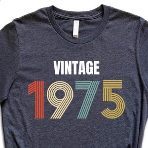 Vintage 1975 Shirt, 50th Birthday Gift, 50th Birthday Shirt, Birthday Gift for Him, Retro Birthday Shirt, Birthday Tshirt