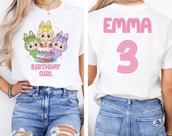 Custom Labubu Birthday Shirt, Personalized Labubu Birthday Gift, Custom Birthday Shirt, Cute Birthday T-Shirt
