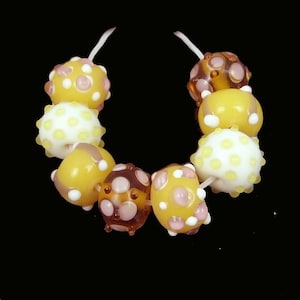 8 LAMPWORK Handmade Glass Beads &quot;Royal Bayou&quot; Rondelle (L544)