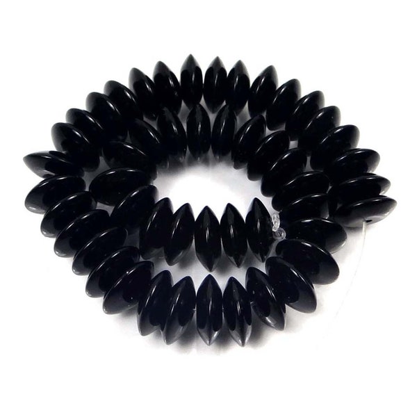 10x4mm Natural Black Onyx Abacus Rondelle Beads 50pcs  (e7295)