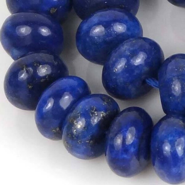 8x5mm natural Indigo Lapis Lazuli Rondelle Beads (36) half strand (e4199)