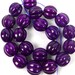 10mm Black Howlite Turquoise Fluted Melon Round Beads - 20 Inch Strand