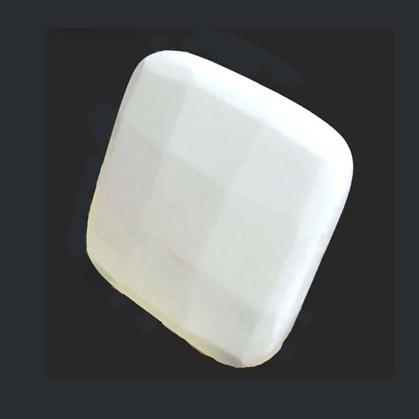 35mm Exotic Natural Pure White Quartz Faceted Square Pendant Bead AA+ quality (e7745)