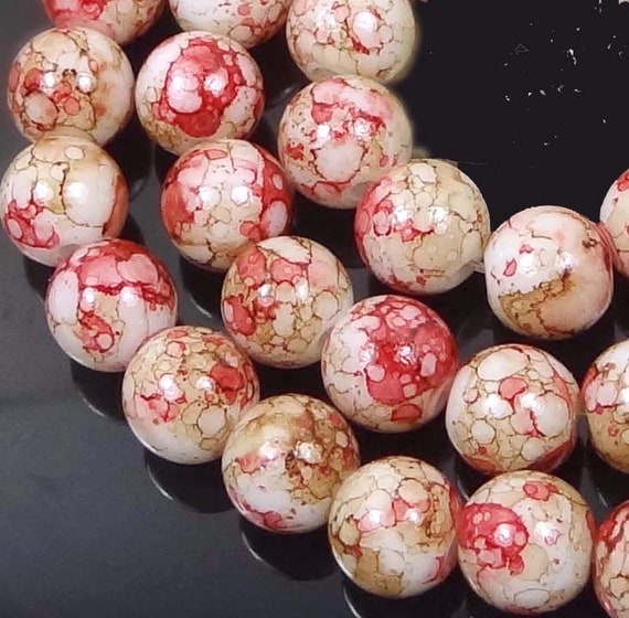 6mm Baking Varnish Glass Round Beads Red / Coffee Brown Full Etsy