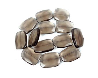 30x24mm Faceted Clear Glass Nugget Beads – Rectangle Shape, 16-Inch Strand