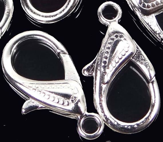 5 31x16mm X-Large Antiqued Silver Pewter Lobster Claw Clasps