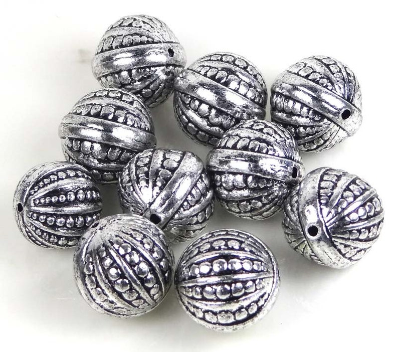 20mm Large Antique Silver Metal Plated Acrylic Round Ball - Etsy