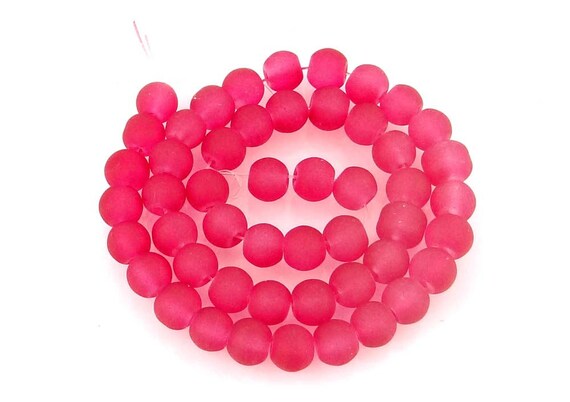 25 Frosted Sea Glass Round Seafoam Green 10mm Rocaille Beads Matte