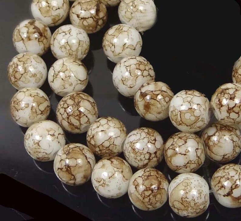 6mm Baking Varnish Glass Round Beads Coffee Brown Full 16 Etsy