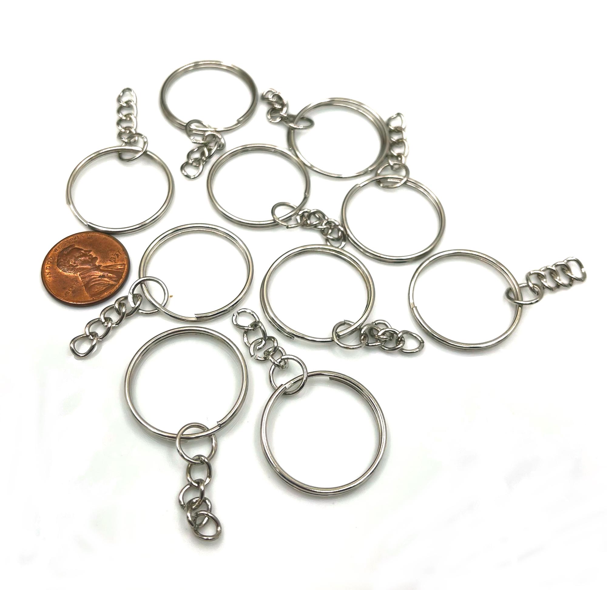 Practical Key Chain Rings 4, 10, 20 or 50 Bulk Key Chain Rings Silver Starter Chain Base Split ...