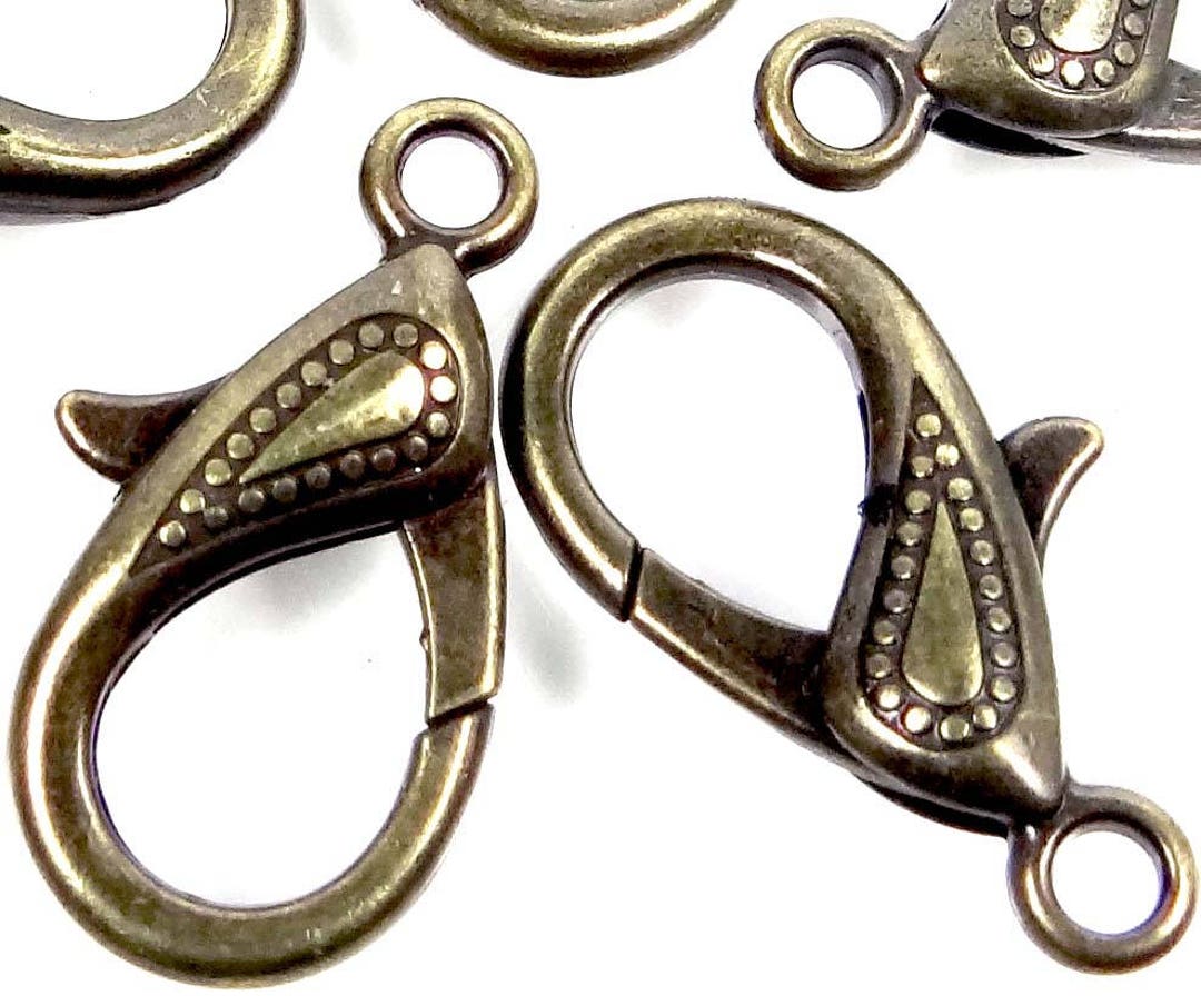 4 X Large Antiqued Bronze Lobster Claw Clasps 30x15mm p149 Etsy