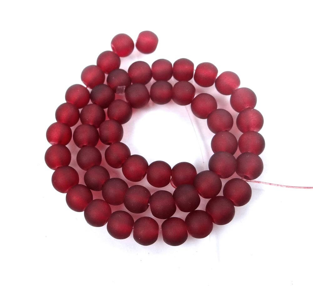 Czech Pressed Glass Round Beads 8mm Emerald (10-Pcs