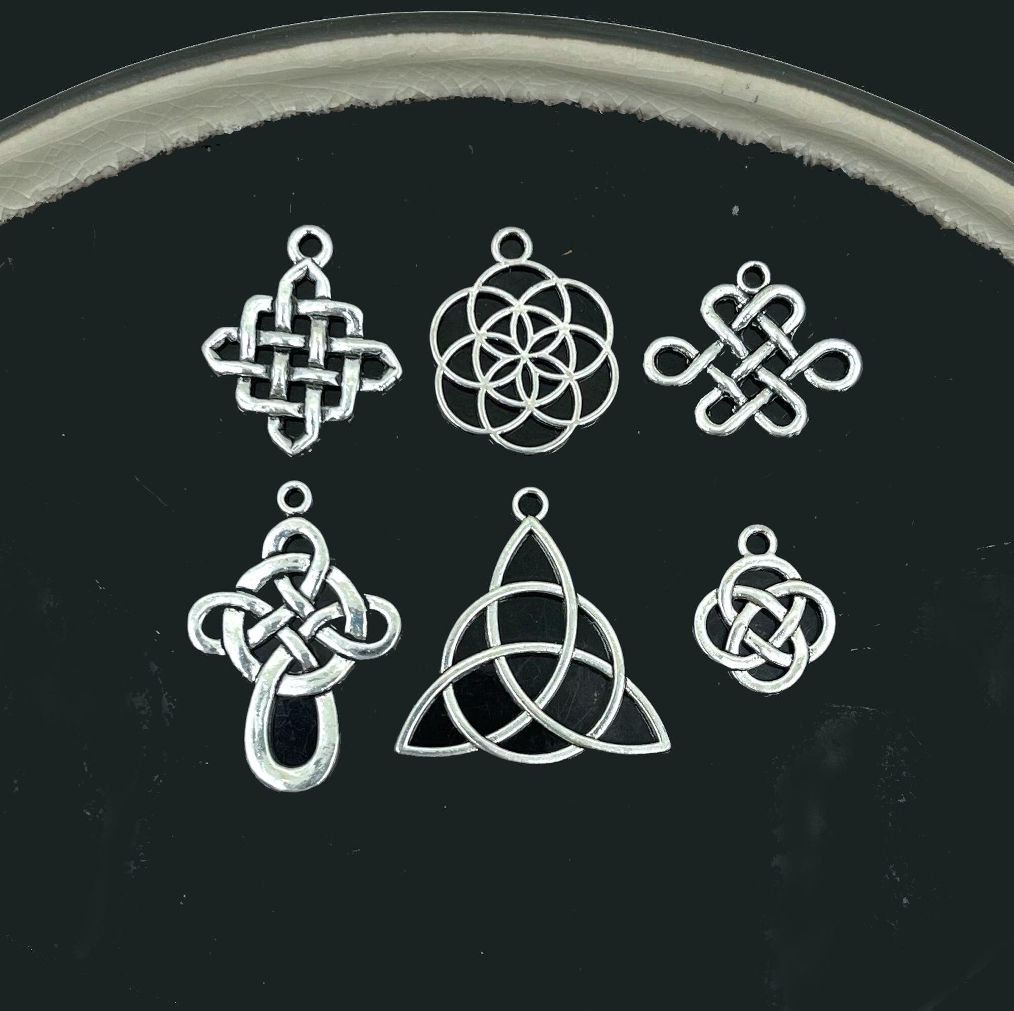 48x Hollow Celtic Knot Charms Connector DIY Pendants for Jewelry Making | UK