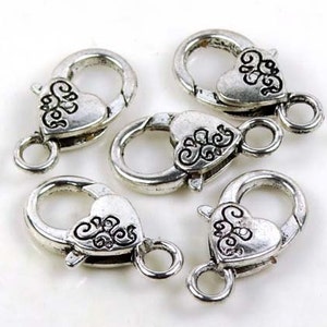 Silver Lobster Clasps, Silver Spring Ring Clasps, Silver Claw
