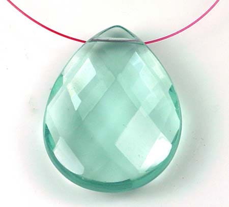 e4550 Indigo Blue Glass Quartz Faceted Teardrop Pendant 40mm
