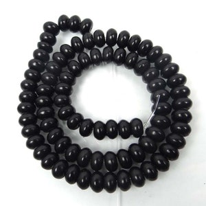 8x5mm Black Turquoise Disc Rondelle Beads Full 16 inches Strand (e7017)