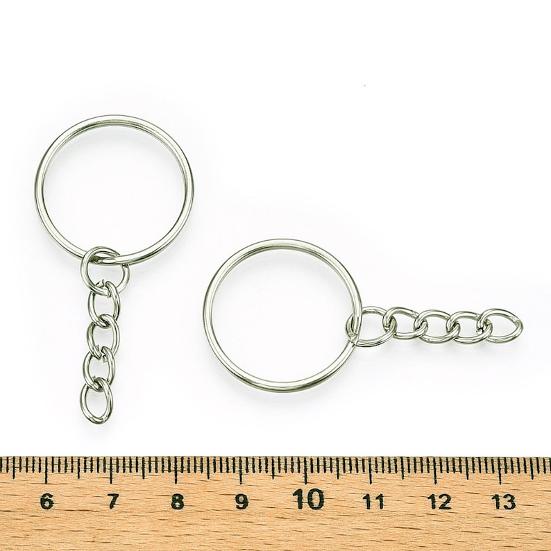 Key Rings Attach 4, 10, 20 or 50 Bulk Key Chain Rings Silver Starter Chain Base Split ...
