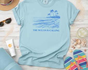 Camiseta playera Comfort Colors: Camiseta vintage para amantes del océano