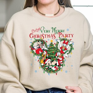 Mickey&#39;s Very Merry Christmas Party 2024 Sweatshirt, Mickey And Friends Christmas Shirt, Mickey Christmas, Merry Christmas, Disney Christmas