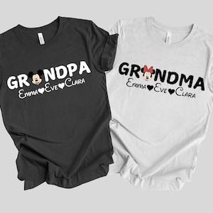Custom Disney Grandma Kids Name Shirts, Custom Name Disney Family Matching Trip T-Shirt, Disney Grandpa Uncle Auntie Nana Papa Grammy Tee