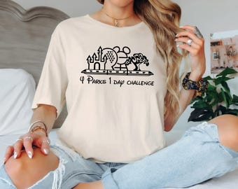 Disney World 4 Parks 1 Day Challenge Tee