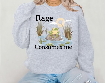 Meme Frog Shirt, Rage Consumes Me, Unisex Retro T-Shirt