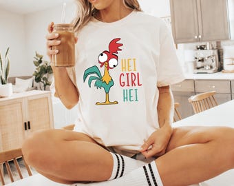 Hei Girl Hei Moana Shirt, Disney Rooster Kids Tee