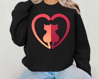 Cat Valentine's Day Sweatshirt: Retro Animal Lover Tee