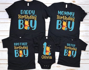 Winnie The Pooh Matching Shirts, Winnie The Pooh Birthday Shirt, Pooh Bear Birthday Family Shirts, Mom Dad Birthday, Toddler Birthday Shirt
