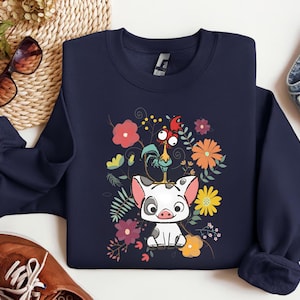 Disney Moana Sweatshirt, Hei Hei and Pua Floral Long Sleeve Shirt image 2