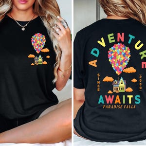 Disney Pixar Up Shirt, Adventure Since 2009 Tee, Adventure Awaits Rainbow Balloons Shirt,  Paradise Falls Sweatshirt, Up Movie T-Shirt