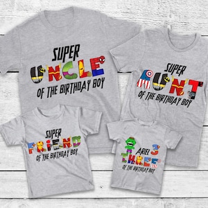 Superhero Shirt, Superhero Birthday Party, Birthday Superhero, Matching Family T-Shirt,  Superhero Custom Shirt, Superhero Family Shirt