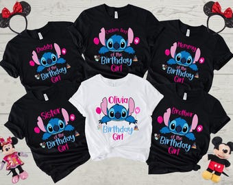 Stitch Birthday Shirt, Personalized Birthday Shirt, Custom Stitch Birthday Shirt, Stitch Birthday Family Shirts, Stitch Birthday Girl Shirt