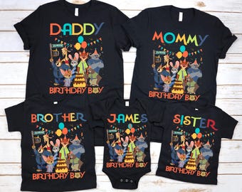 Personalized Name Age Zootopia Birthday Shirt, Zootopia Family Birthday, Birthday Party Matching Tees, Disneyland Shirts, Disney World Shirt