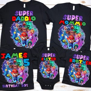 The Super Mario Galaxy Movie 2026, Personalized Super Mario Family Birthday Shirt, Mario Luigi Princess Peach Birthday Girl, Birthday Boy