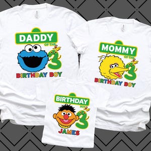 Sesame Street Birthday Family Custom Shirt, Sesame Street Custom Birthday T- Shirt, Personalized Toddler tee, Family Matching Birthday tee