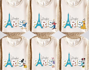Mickey and Friends Disneyland Paris Matching T-shirt, Eiffel Tower Mickey Shirt, Disney Paris Girl Trip 2026 Shirt, Disneyland Vacation Tee