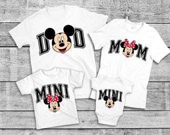 Disney Family Shirts Minnie Mom Mickey Dad Tees Mickey Mom and Dad Shirt Mama and Mini Mouse Shirt Matching Disney Couple Shirts Disney Tee
