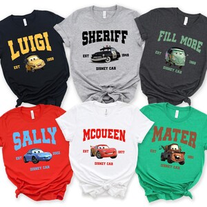 Disney Cars Shirt, Pixar Lightening McQueen Shirt, Cars Sally Shirt, Disney Family Trip Shirt, Pixar Mater Shirt, Disneyland Vacation Tee