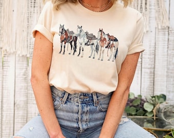 Western Horses T-Shirt, Horse Lover Gift