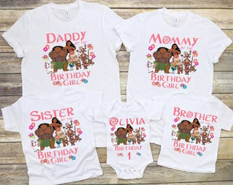 Disney Moana Birthday Family Shirts Moana Birthday Shirts Baby Moana Disney Family Shirts Disney Birthday Shirts Custom Princess Girl Shirt