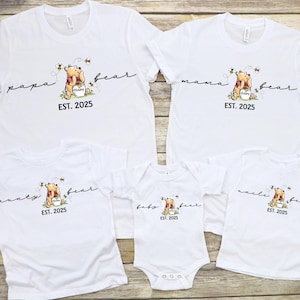Custom Est Mama Bear Papa Bear and Baby Bear Shirt, Family Bear Matching Shirt, Baby Shower Shirts for New Mom and Dad, Cute Baby Bear Shirt