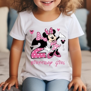 Minnie Mouse Birthday Girl Shirt, Disney Birthday Party, 2nd Birthday Gift, Disneyland Birthday Trip, Custom Bday Gift, Birthday Princess