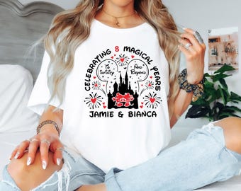 Personalized Disney Anniversary Shirt, Celebrating Magical Years, Mickey and Minnie