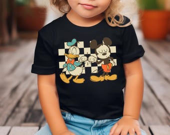 Checkered Mickey and Donald Toddler T-Shirt