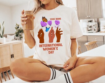 Custom International Women's Day Shirt: Floral Strong Tee