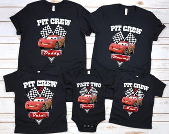 Pit Crew McQueen Shirt, Custom Disney Cars Birthday Shirt, Lightning McQueen Birthday Kid Shirt, Fast Two Shirt, Cars Family Birthday Shirts