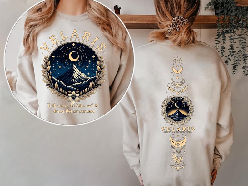 Velaris ACOTAR Sweatshirt, Velaris City Of Starlight, The Night Court Shirt, SJM Merch Shirt,Court of Dreams,Rhysand,Horns and Roses,Cassian