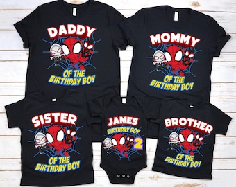 Spidey and Friends Birthday Shirts, Spidey and His Amazing Friends Birthday Shirt, Custom Family Matching Outfits for Kids Party
